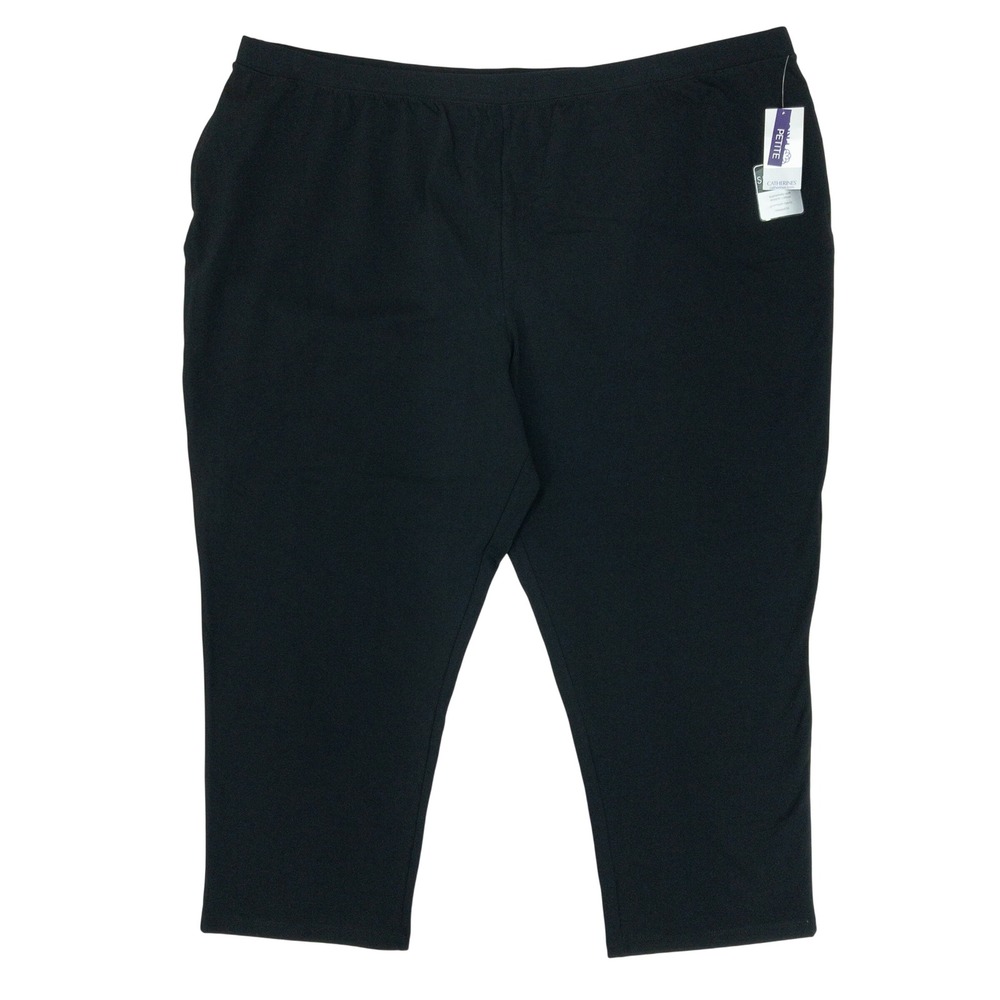 Catherines Suprema‎ Pants Womens Size 4XWP Black Cotton Petite Stretch Cropped